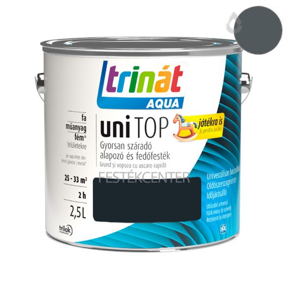 Trilak Trinát Aqua Unitop selyemfényű zománcfesték - RAL 7011 - vasszürke - 2,5 l