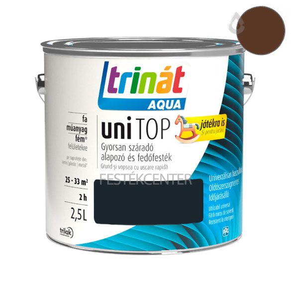 Trilak Trinát Aqua Unitop selyemfényű zománcfesték - RAL 8011 - dióbarna - 2,5 l
