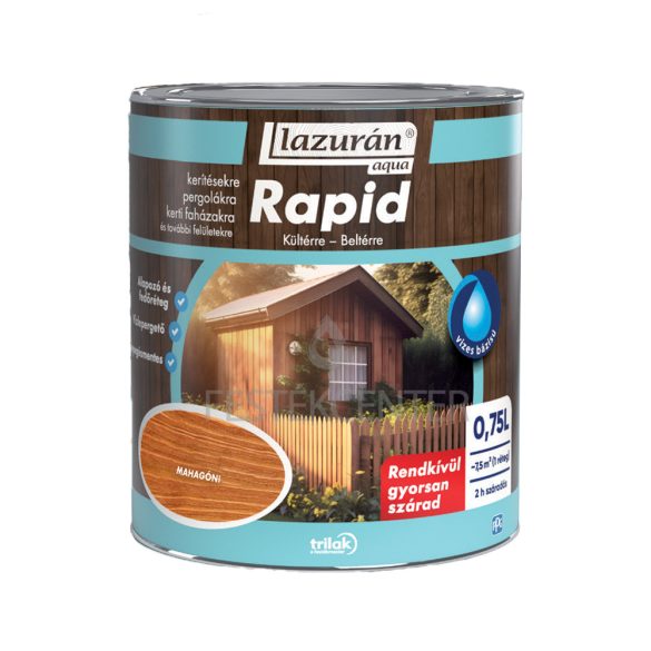 Trilak Lazurán Aqua Rapid - mahagóni - 0,75 l