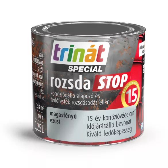 Trinát Special rozsdaSTOP magasfényű fémfesték - ezüst - 0,25 l