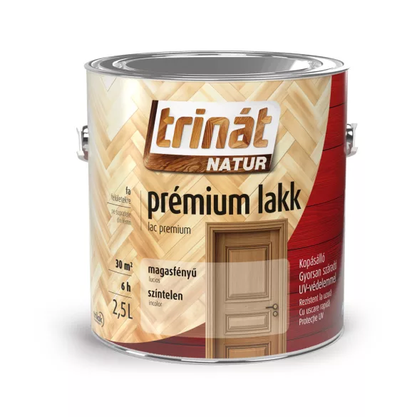 Trilak Trinát Natur Prémium magasfényű lakk kültérre-beltérre - 2,5 l