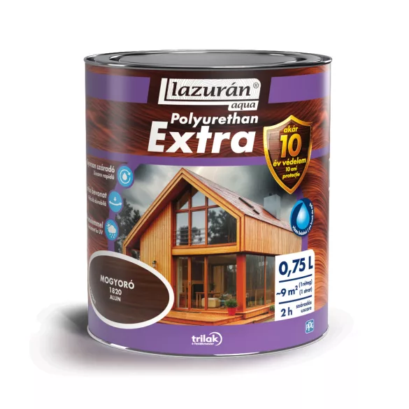 Lazurán Aqua Polyurethan Extra - mogyoró - 1820 - 0,75 L