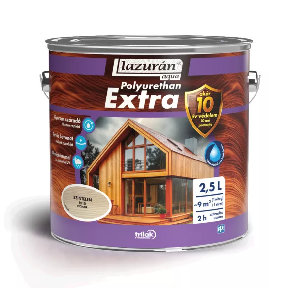 Lazurán Aqua Polyurethan Extra - színtelen - 1010 - 2,5 L