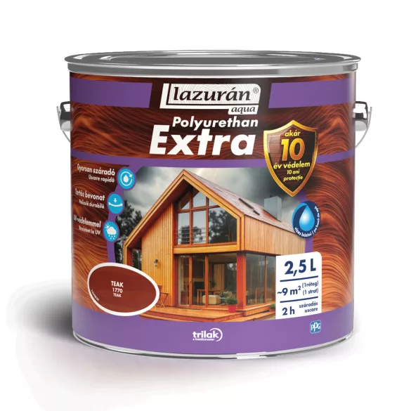 Lazurán Aqua Polyurethan Extra - teak - 1770 - 2,5 L