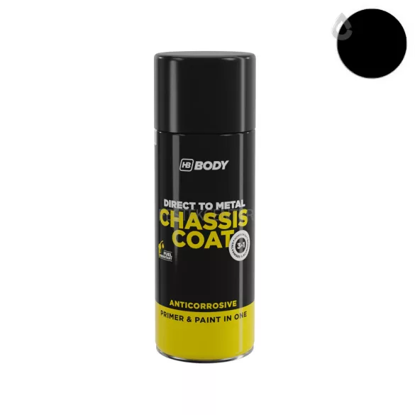 HB Body 410 Chassis Coat 3 in1 alapozó és fedőfesték spray - fekete - RAL 9005 - 400 ml