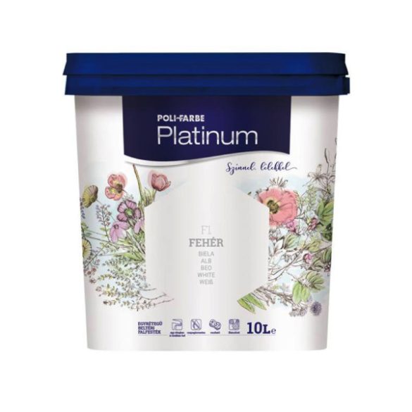 Poli-Farbe Platinum F1 egyrétegű beltéri falfesték - fehér - 10 l