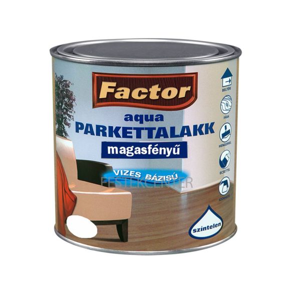 Factor Aqua vizes bázisú magasfényű parkettalakk - 0,25 l