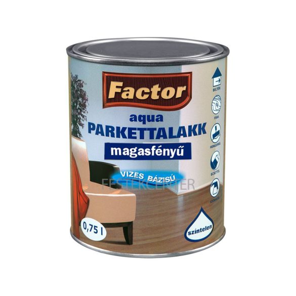 Factor Aqua vizes bázisú magasfényű parkettalakk - 0,75 l