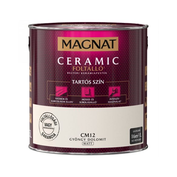 Magnat Ceramic - CM12 foltálló beltéri kerámiafesték - gyöngy dolomit - 2,5 l