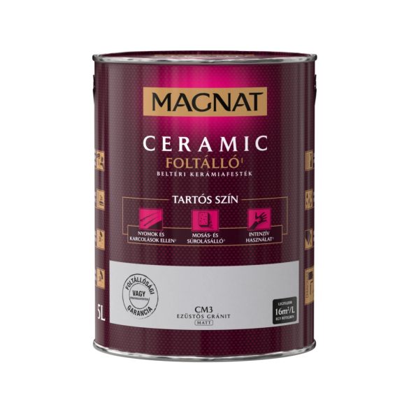 Magnat Ceramic - CM3 foltálló beltéri kerámiafesték - ezüstös gránit - 5 l