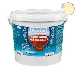 Factor aqua selyemfényű akril vastaglazúr - színtelen - 5 l