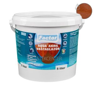 Factor aqua selyemfényű akril vastaglazúr - gesztenye - 5 l