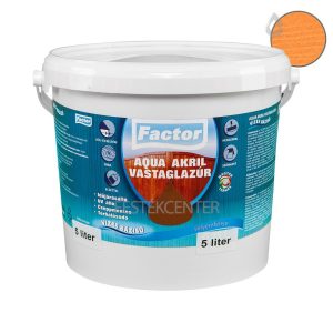 Factor aqua selyemfényű akril vastaglazúr - fenyő - 5 l