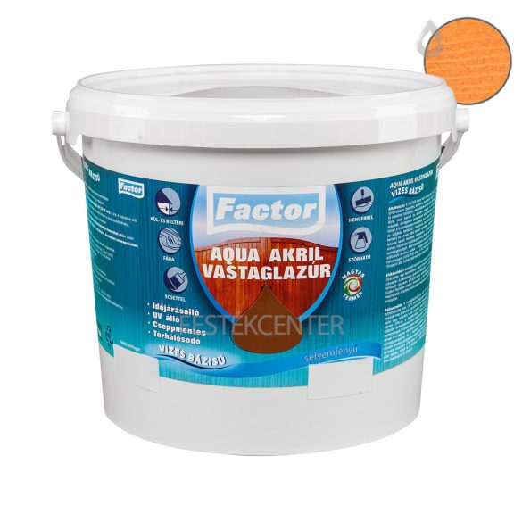 Factor aqua selyemfényű akril vastaglazúr - fenyő - 20 l