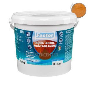 Factor aqua selyemfényű akril vastaglazúr - aranytölgy - 5 l