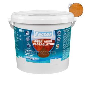 Factor aqua selyemfényű akril vastaglazúr - aranytölgy - 20 l
