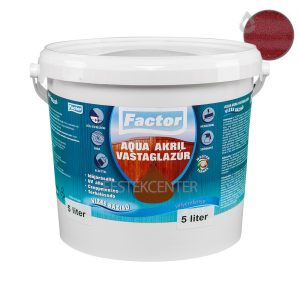 Factor aqua selyemfényű akril vastaglazúr - cseresznye - 5 l