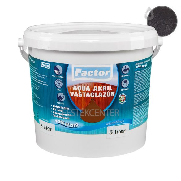 Factor aqua selyemfényű akril vastaglazúr - antracit - 5 l