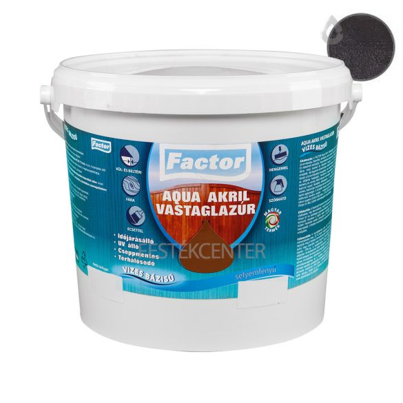 Factor aqua selyemfényű akril vastaglazúr - antracit - 20 l