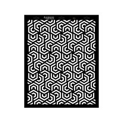 Stencil - 440 × 550 mm - Hatszög 02 - L