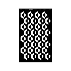 Stencil - 550 × 886 mm - Hatszög 07 - XL