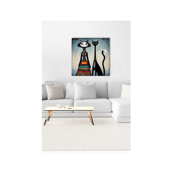 Nő macskával 702 - poszter - 50 x 50 cm