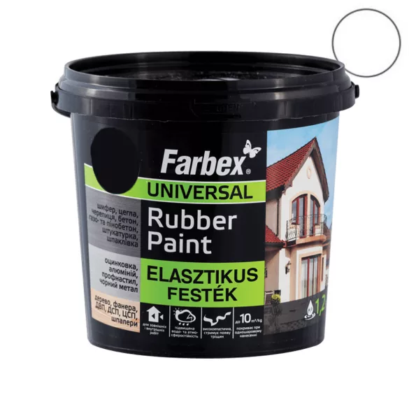 Farbex Rubber Paint univerzális elasztikus - fehér - 1,2 kg