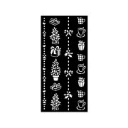 Vastag stencil 12x15 cm - Christmas border gift and cups
