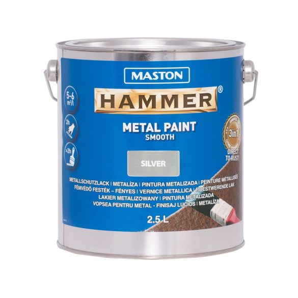 Maston Hammer 3:1 fémfesték - fényes ezüst - 2,5 l