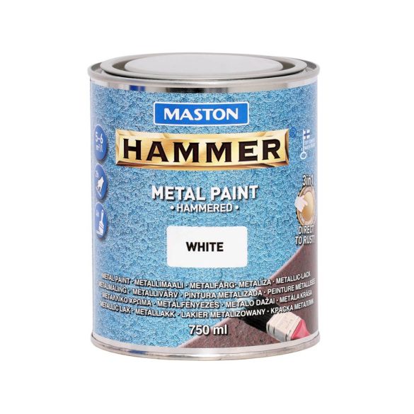 Maston Hammer 3:1 kalapácslakk, fémfesték - fehér - 750 ml
