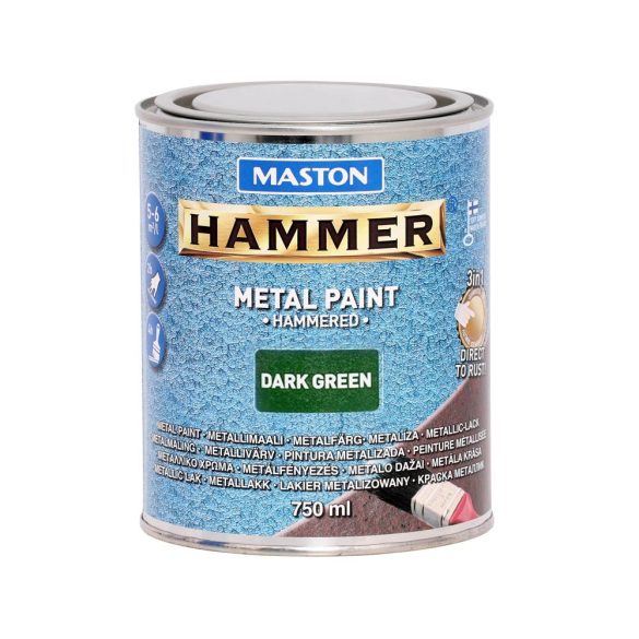 Maston Hammer 3:1 kalapácslakk, fémfesték - zöld - 750 ml