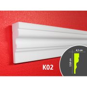 Kérgesített kültéri díszléc - K02 - 2 m