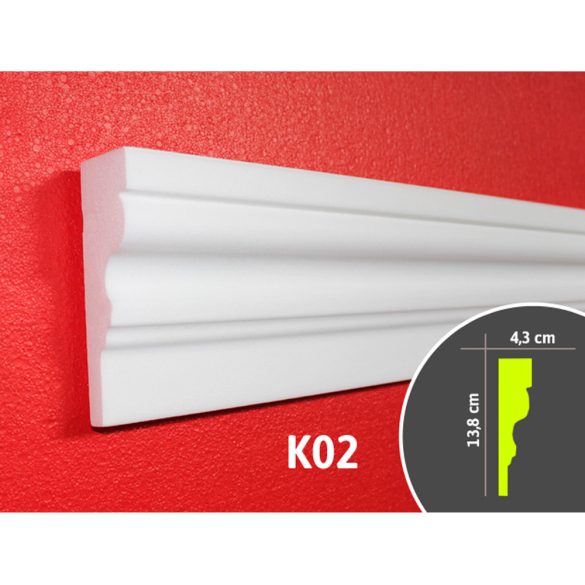 Kérgesített kültéri díszléc - K02 - 2 m