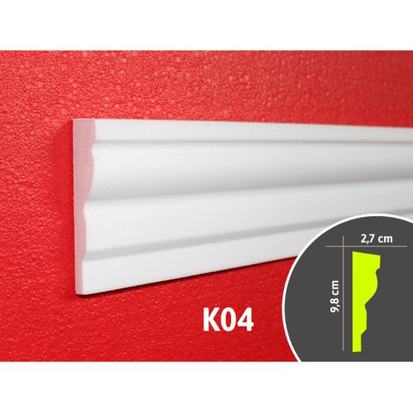 Kérgesített kültéri díszléc - K04 - 1,25 m