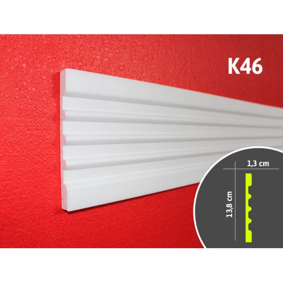 Kérgesített kültéri díszléc - K46 - 1,25 m