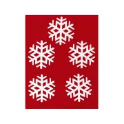 Filcfigura - Hópehely - norvég mintás - fehér - 5 db
