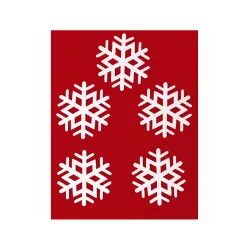 Filcfigura - Hópehely - norvég mintás - fehér - 5 db