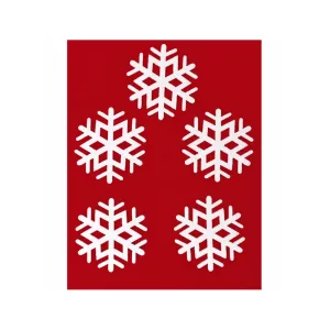 Filcfigura - Hópehely - norvég mintás - fehér - 5 db