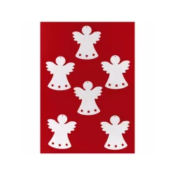 Filcfigura - Angyal csillaggal - fehér - 6 db