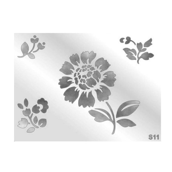 Stencil 19,8 x 14,5 cm - Őszirózsa