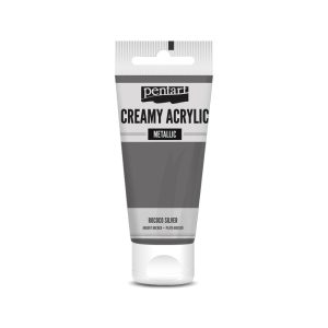 PentArt Krémes akrilfesték - metál - rokokóezüst - 60 ml