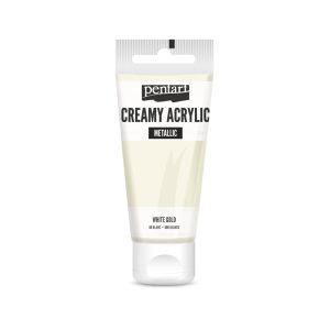 PentArt Krémes akrilfesték - metál - fehérarany - 60 ml