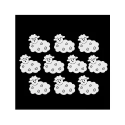Filcfigura - Mini bárány - fehér - 10 db
