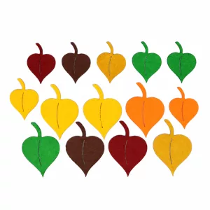 Filcfigura - Őszi levél - vegyes színekben - 14 db