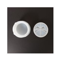   PentArt Professzionális szilikon öntőforma - kerek doboz masnival - 8,7 cm x 4,5 cm