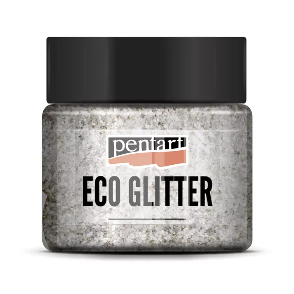 PentArt Eco Glitter - ezüst - finom - 15 g