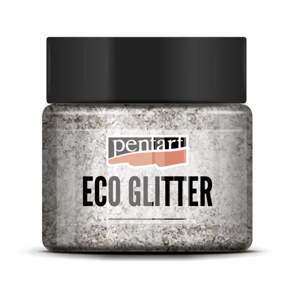 PentArt Eco Glitter - ezüst - durva - 15 g