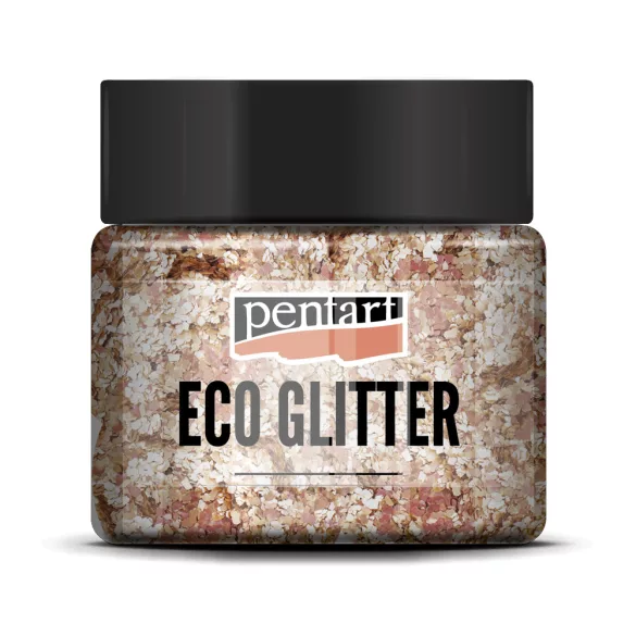 PentArt Eco Glitter - rózsaarany - durva - 15 g