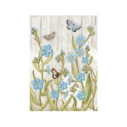   Dekupázs rizspapír - Romantic Garden House kék virágok és lepkék - A4