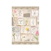   Dekupázs rizspapír - Romantic Garden House levelek és virágok - A4